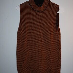 Woman’s Brown Sleeveless Knitted dress and cardigan set